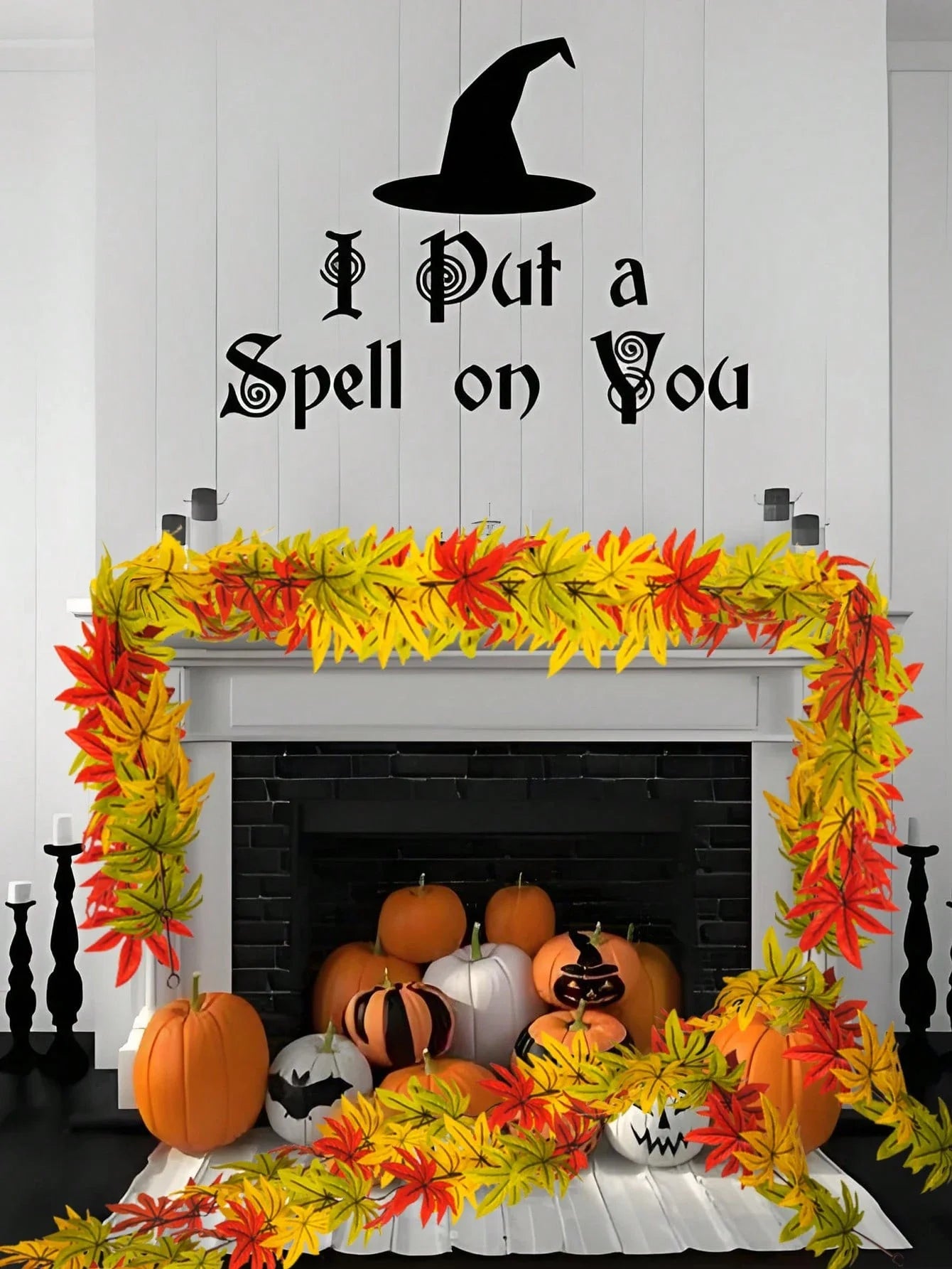 Dlight Decor 200cm Fall Maple Leaf Garland for Autumn and Halloween Decor