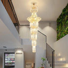 European - Style Duplex High Ceiling Chandelier - Golden Elegance For Grand Halls And Stairwell