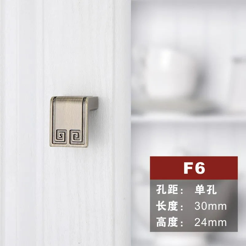 Antique Bronze Cabinet Knobs and Handles – Vintage Furniture Hardware F6 single hole Handles