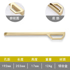 Gold and Pearl Grey Cabinet Handles - Modern Zinc Alloy Pulls for Kitchen and Furniture Gold drawing 192mm Handles