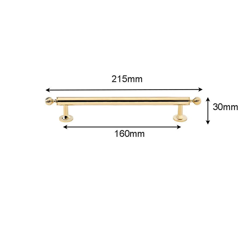 Polished Brass Cabinet Handles – PVD Gold and Chrome Wardrobe Knobs and Drawer Pulls PVD 215MM Handles