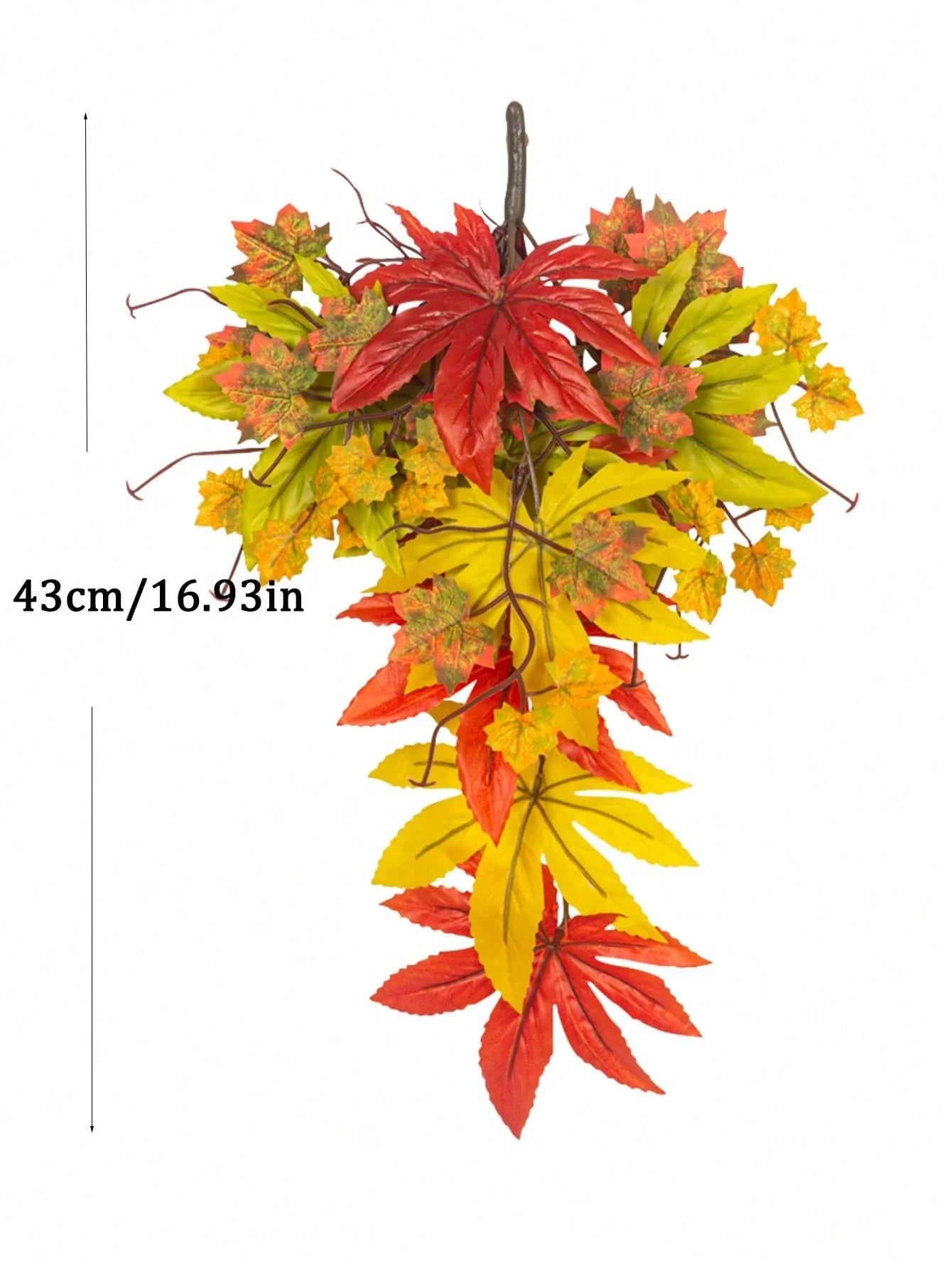 Dlight Decor 200cm Fall Maple Leaf Garland for Autumn and Halloween Decor 43cm Multicolor