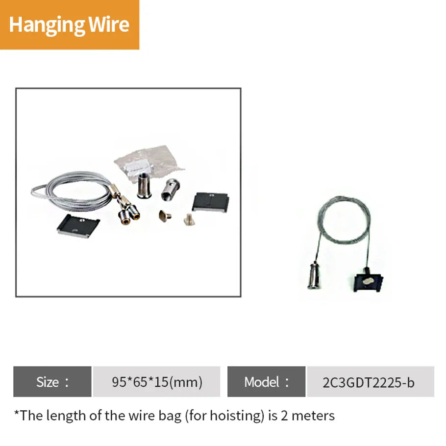 Tarck Only - 2m Magnetic Rail Linear Track Lighting Accessories - Ceiling Magnet Track Kits Hanging wire / CHINA