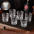 Dlight Decor 6pc Retro Engraved Glass Set Whisky Beer Juice & Water Cups 50ml / 6pcs