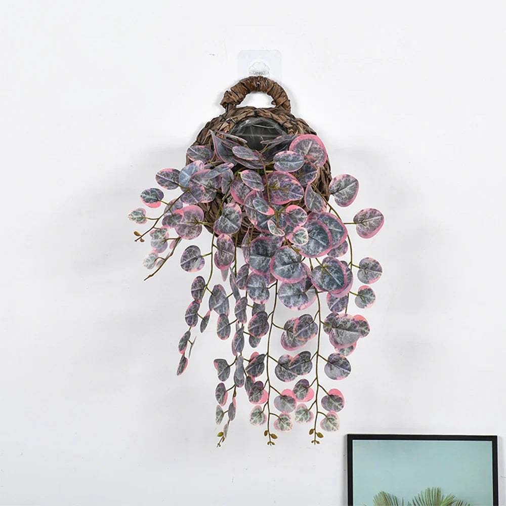 Dlight Decor Eucalyptus Begonia Vines for Hanging Garden and Wall Decor 46.5cm Purple