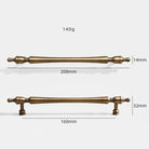 Antique American Brass Cabinet Handle – Bronzed Wardrobe Pull Bar and Drawer Knob 208mm bar Handles
