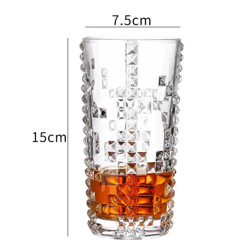 Dlight Decor Diamond Relief Glass Cup 315ml / 350ml 350ml / 1pcs