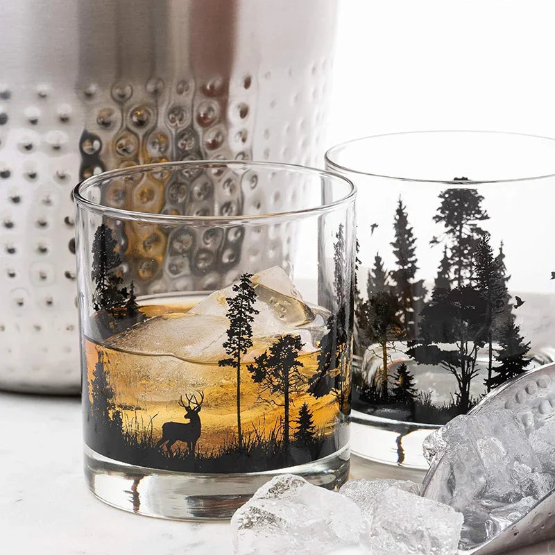 Dlight Decor 300ml Forest Animal Whiskey Glass for Nature Lovers 1pcs / 300ml