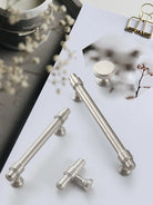Brushed Nickel Brass Furniture Handles – Matte Silver Cabinet Pulls and Drawer Bars Handle