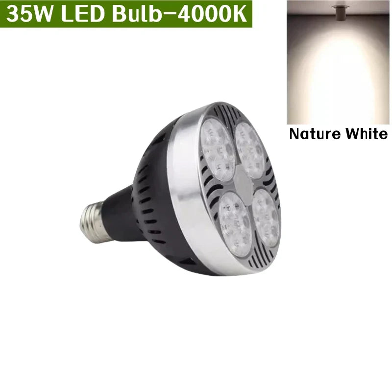 E27 LED Track Light Holder Base - 2-Wire Rotatable Ceiling Rail Lamp Fittings 35W Bulb 4000K ceiling light