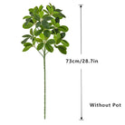 Dlight Decor 73cm Tropical Ficus Palm Tree Branch with Monstera Leaves 73cm A