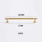 Gold Brass Vertical Linear Cabinet Handles – American-Style Wardrobe and Bar Pulls 251mm Handles