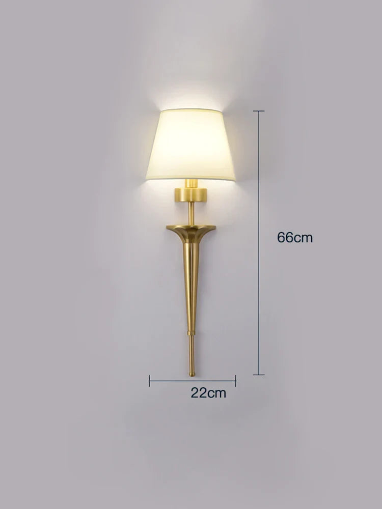 Copper Lamp - American Wall For Bedroom Simple Lamps With Classical Design Living Room Decor Led