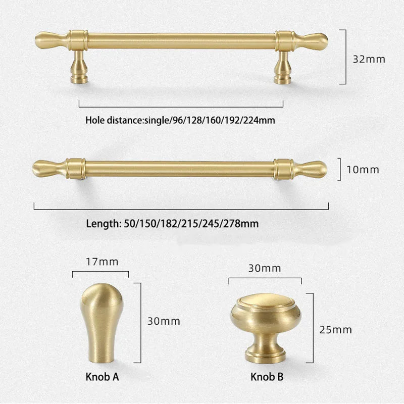 Gold Chrome and Black Brass Wardrobe Handles – Modern Drawer Pulls and Dresser Knobs for Cabinets and Cupboards Handles