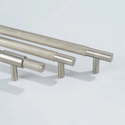 Solid Brass Knurled Cabinet Handles – Brushed Nickel Wardrobe Pulls and Textured Bar Knobs Handles