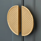 Gold Round Brass Cabinet Handles – Textured Braided Pattern Pulls for Wardrobes Bookcases and Wine Cabinets Knob