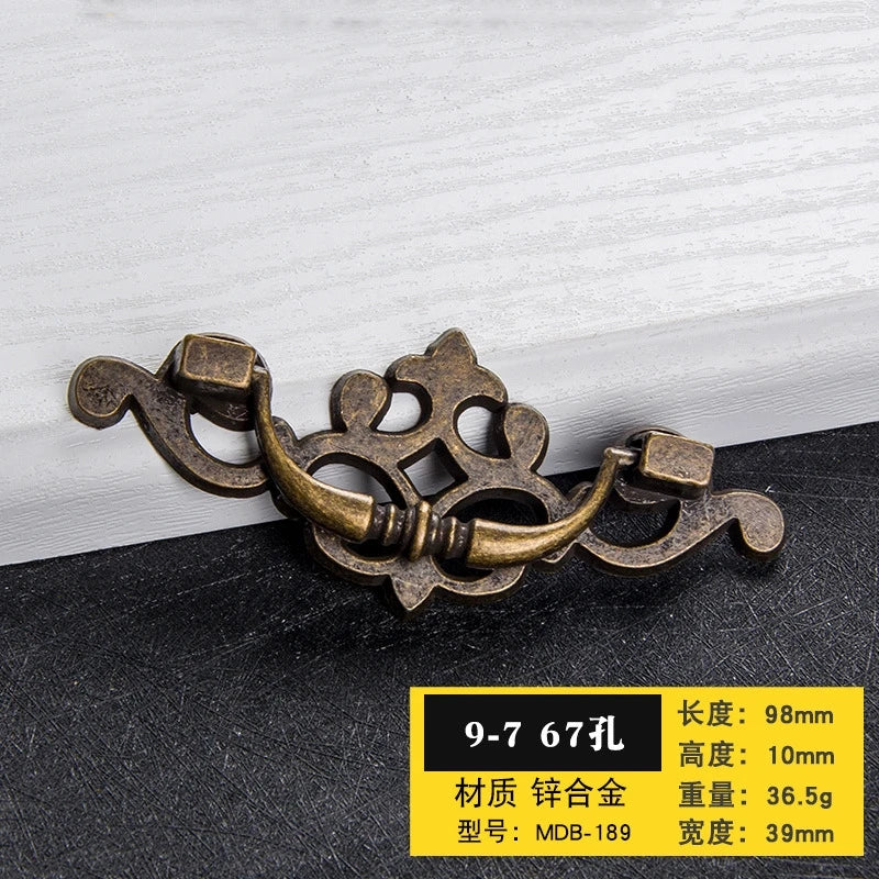 Antique Bronze Cabinet Handles - Retro Drawer Pulls Vintage Zinc Alloy Kitchen Hardware for Furniture Dresser and