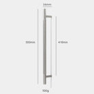 Solid Brass Knurled Cabinet Handles – Brushed Nickel Wardrobe Pulls and Textured Bar Knobs 500mm Handles