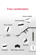 LED Magnetic Folding Spotlight Track Light Industrial Fashion Decor Lamp No Main Light Modern Design Popular Cool