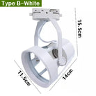 E27 LED Track Light Holder Base - 2-Wire Rotatable Ceiling Rail Lamp Fittings B White ceiling light