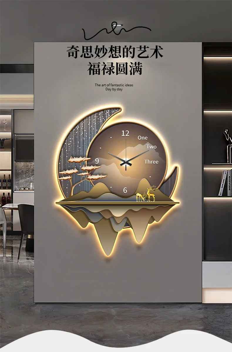 Dlight Decor Clock Wall Light with Luxury Crystal Glow Wall Art