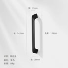 Modern Zinc Alloy Cabinet Handles - Kitchen Drawer Knobs for Wardrobes and Furniture Black 128mm Handles