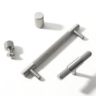 Solid Brass Knurled Cabinet Handles – Brushed Nickel Wardrobe Pulls and Textured Bar Knobs Handles