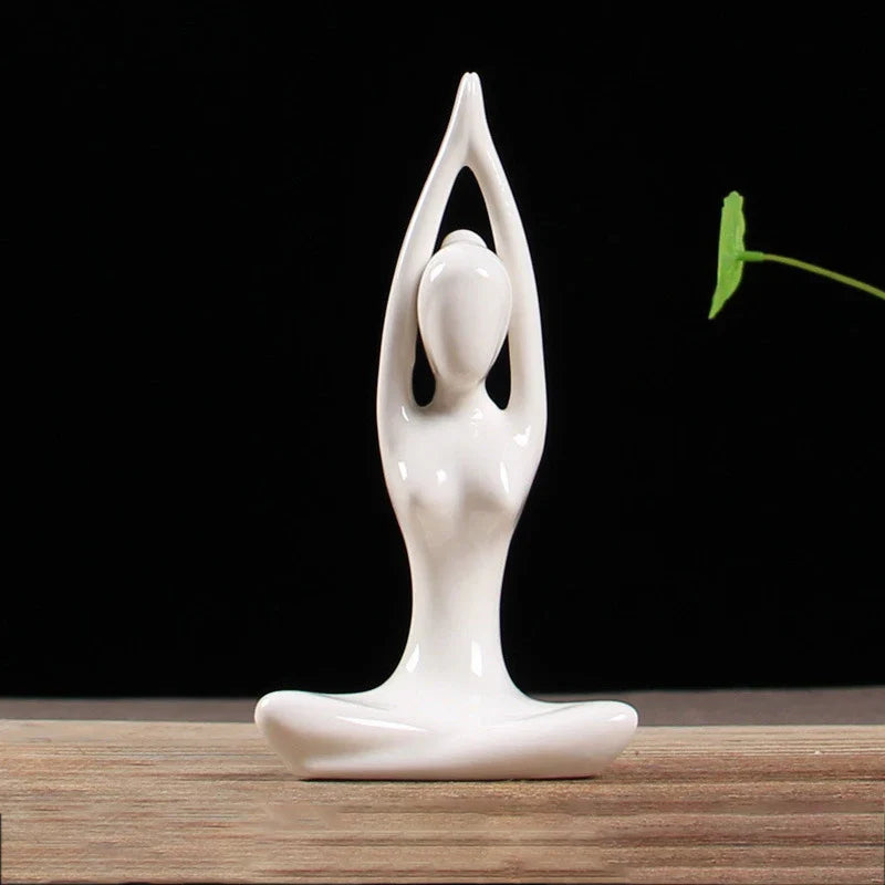 Ceramic Yoga Pose Figurine – Abstract Lady Sculpture in 12 Styles for Home & Studio Decor Homedecor