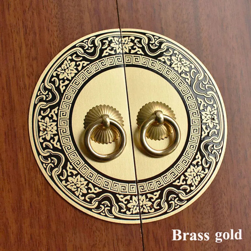Chinese Antique Brass Cabinet Handles – Retro Door Pulls for Wardrobes Bookcases and Shoe Cabinets (110mm-240mm) Brass