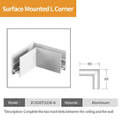 2 Meter White LED Magnetic Track Lighting System Accessories - Ceiling Recessed Magnet Rail Lamp Kit Surface L Corner