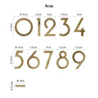 Golden Brass Numbers and Letters – 5cm/8cm Decorative Wall Signs for House Doors and Addresses