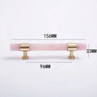 Natural Marble and Crystal T-Bar Cabinet Handles – Modern Brass Knobs for Kitchen Dresser and Furniture Pulls