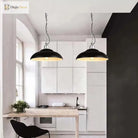 Adalynn Industrial Pendant: Dual Shades & Vintage Charm (Black Green Pendant Lighting