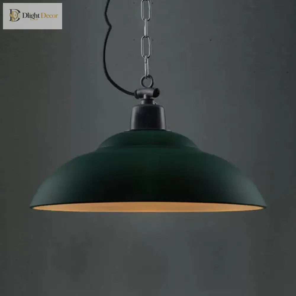 Adalynn Industrial Pendant: Dual Shades & Vintage Charm (Black Green Pendant Lighting