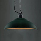 Adalynn Industrial Pendant: Dual Shades & Vintage Charm (Black Green Pendant Lighting