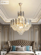 New Design Colorful Luxury Crystal Chandelier - Modern Artistry With Adjustable Chain For Living