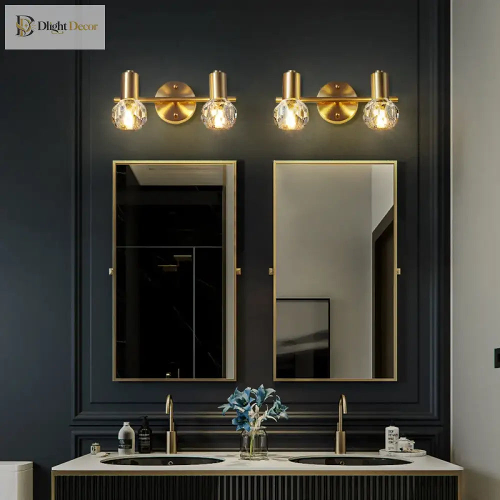 Adjustable Copper Vanity Lamp - Modern Led Mirror Light For Bedroom And Bathroom Wall Lamp
