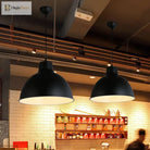 Modern Loft Style Dome Ceiling Light - 12’/14’ Dia Adjustable Cord Black/White Pendant Lights