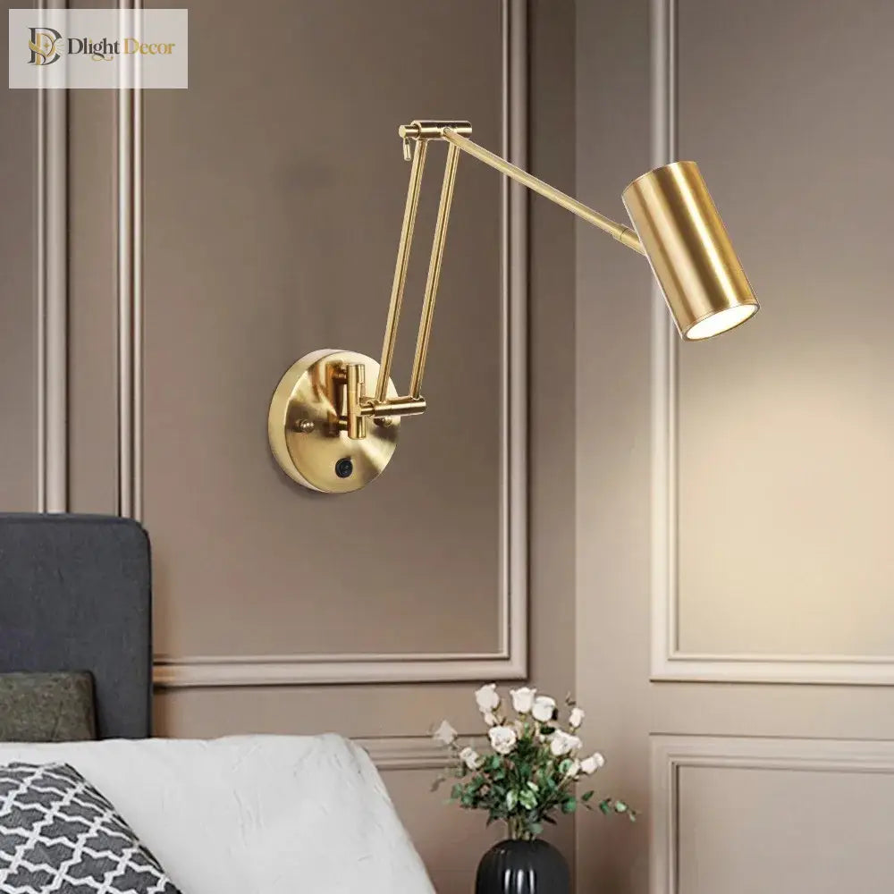 Modern Adjustable Wall Lamps - Swing Long Arm Design With Internal Switch For Household Bedside