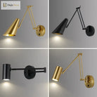 Modern Adjustable Wall Lamps - Swing Long Arm Design With Internal Switch For Household Bedside