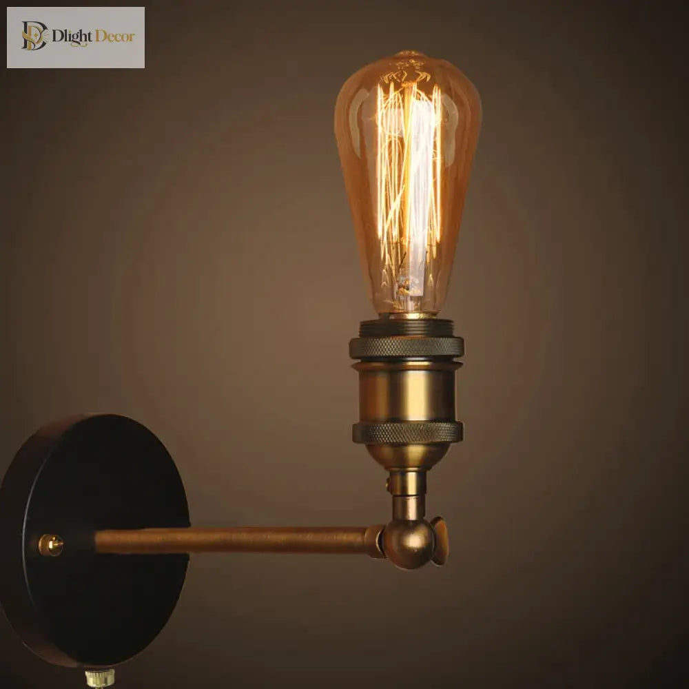 Adjustable Industrial Metal Wall Lamp - Vintage Lighting With Pull Chain Switch Wall Lamp