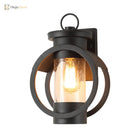 Industrial Elegance - Adjustable Black Sconce With Seedy Glass Shade