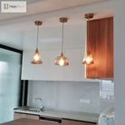 Japanese Style Vintage Brass Glass Chandelier - Elegance For Your Dining And Kitchen Spaces Pendant