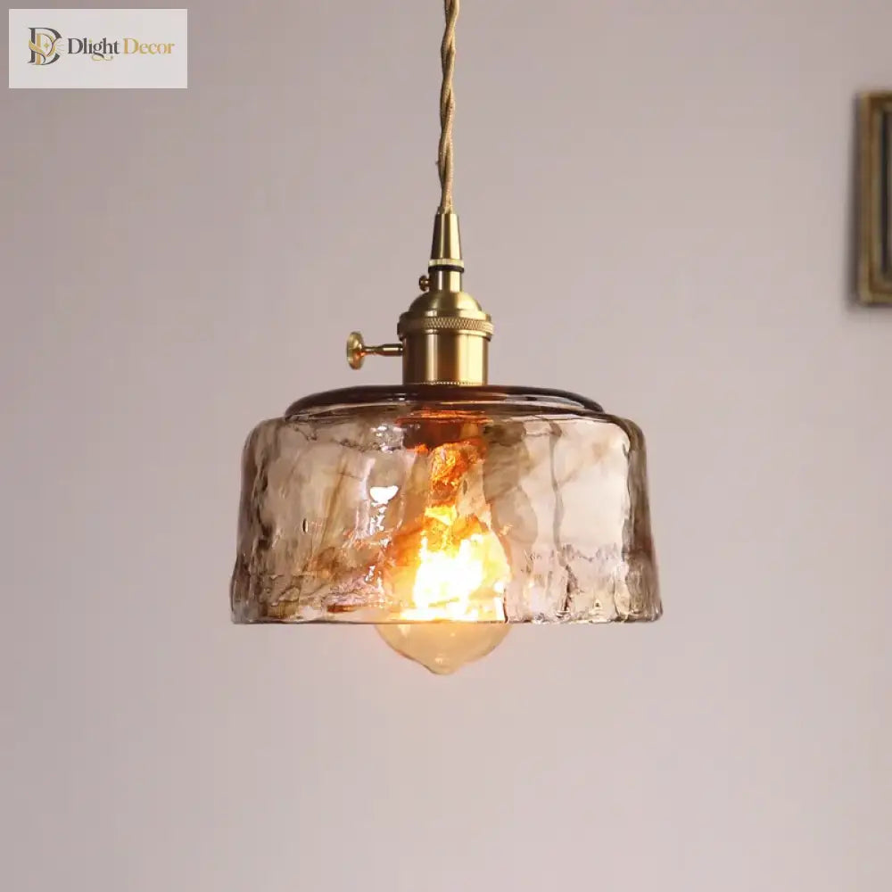 Japanese Style Vintage Brass Glass Chandelier - Elegance For Your Dining And Kitchen Spaces Pendant