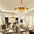 Alessandra Gold Cascade: Crystal Elegance For Your Dining Room / 17’ Chandelier