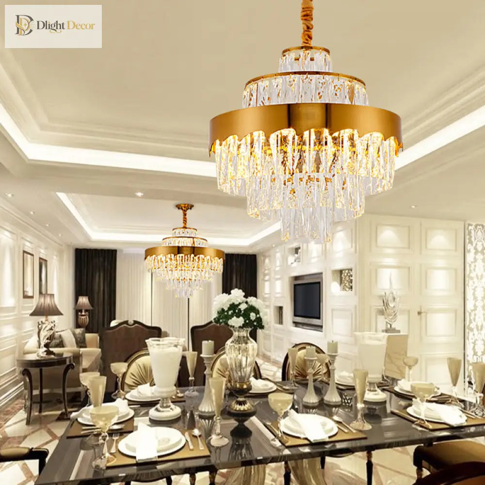 Alessandra Gold Cascade: Crystal Elegance For Your Dining Room Chandelier