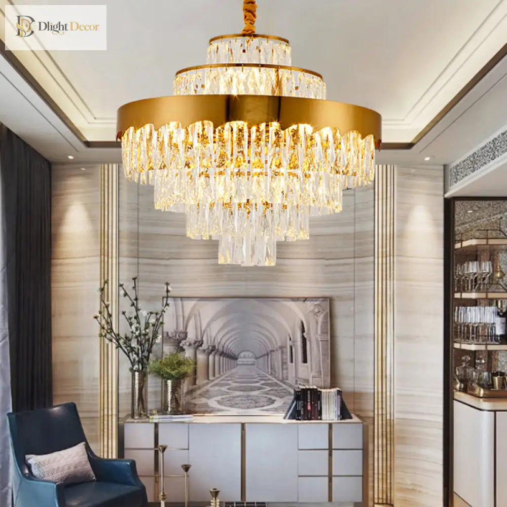 Alessandra Gold Cascade: Crystal Elegance For Your Dining Room Chandelier