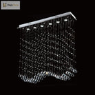 Alexa Modern Wave Flush Mount Ceiling Light With Crystals