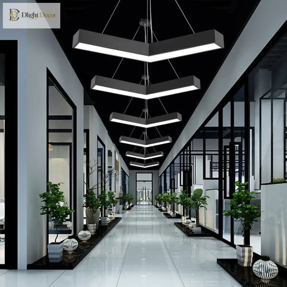 Alexandra Modern V - Shape Ceiling Light - Led Flush Mount In Black Or White Pendant Lighting