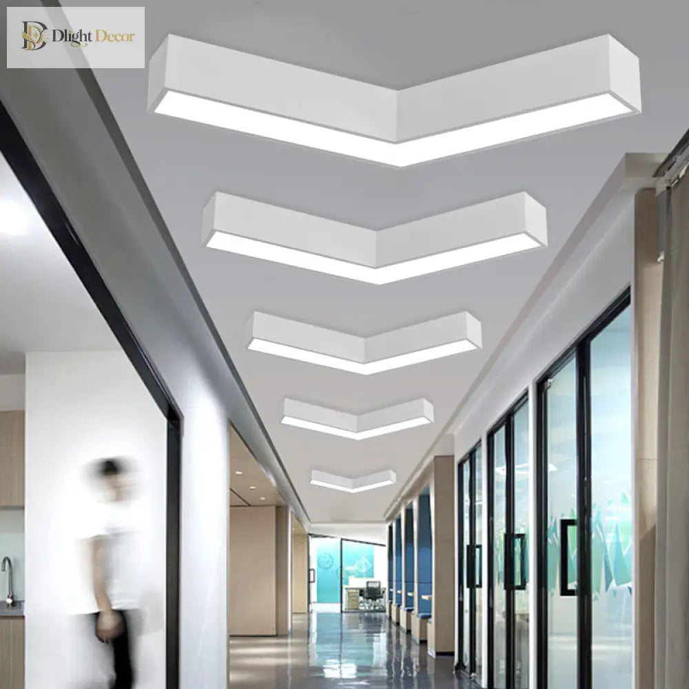 Alexandra Modern V - Shape Ceiling Light - Led Flush Mount In Black Or White Pendant Lighting